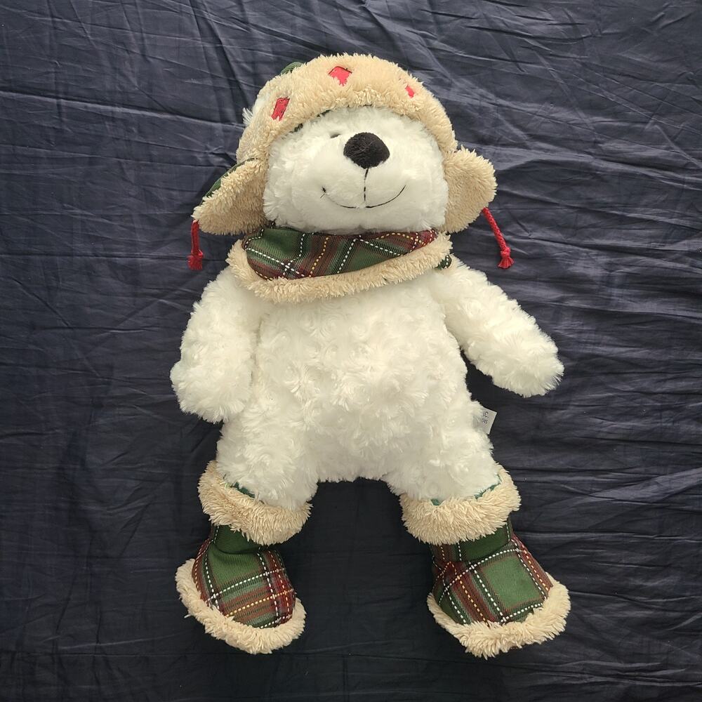 Kenny White Teddy Bear St Judes Hugfun Plush Stuffed Animal 18 Inches Scarf Hat